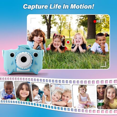 GKidz Kids Camera for Boys & Girls Toy Camera Age 3-12 Years Old Young Photographers with 64GB SD Card, Hanging Belt & Durable Silicone Case Ideal Gift for Kids | Camera for Kids | Toddler Camera in Saudi Arabia