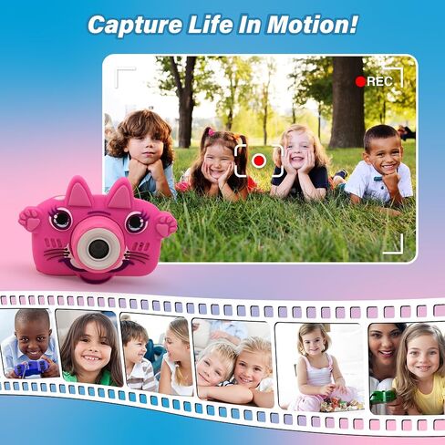 GKidz Kids Camera for Boys & Girls Toy Camera Age 3-12 Years Old Young Photographers with 64GB SD Card, Hanging Belt & Durable Silicone Case Ideal Gift for Kids | Camera for Kids | Toddler Camera in Saudi Arabia