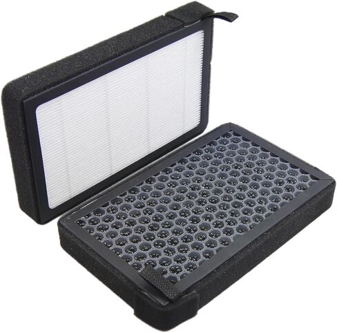 2 قطعة Highfil 1107681-00-A فلتر هواء المقصورة HEPA مع المنشط. متوافق مع تسلا موديل 3 2017-2023، تسلا موديل Y 2020-2023 يستبدل: 1107681-00-A، 110768100B، 110768100C in Kuwait