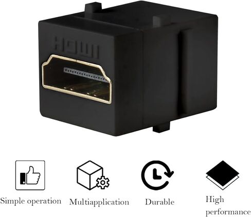 4K HDMI Keystone Jack 4K Keystone HDMI Jack Coupler Keystone with 4K 120Hz (Black) in Saudi Arabia