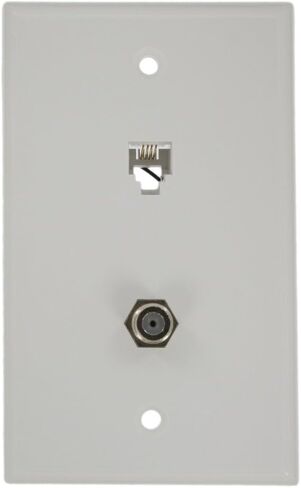 Leviton 40259-A Standard Telephone Wall Jack, 6P4C X F, Screw Terminal, Almond in Saudi Arabia