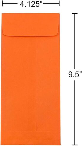 JAM PAPER #10 مغلفات ملونة للأعمال السياسية - 4 1/8 × 9 1/2 - برتقالي معاد تدويره - 50/عبوة in Saudi Arabia