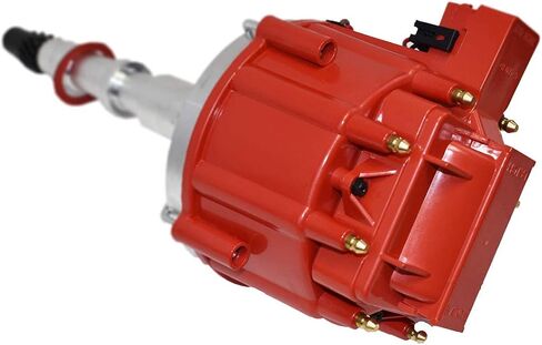 أداء الفريق - ملف HEI الكامل للموزع 65K - متوافق مع SBC/BBC Chevy AMC Jeep V8 304 360 390 401 غطاء أحمر للتركيب بسلك واحد in Saudi Arabia
