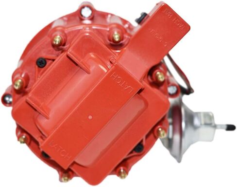 أداء الفريق - ملف HEI الكامل للموزع 65K - متوافق مع SBC/BBC Chevy AMC Jeep V8 304 360 390 401 غطاء أحمر للتركيب بسلك واحد in Saudi Arabia