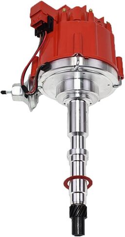 أداء الفريق - ملف HEI الكامل للموزع 65K - متوافق مع SBC/BBC Chevy AMC Jeep V8 304 360 390 401 غطاء أحمر للتركيب بسلك واحد in Saudi Arabia