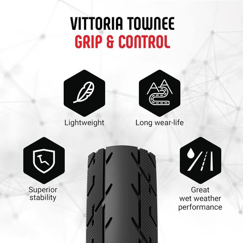 إطار دراجة طريق Vittoria Townee - إطارات دراجات هجينة لركوب الدراجات غير الرسمية وأعمال البريد السريع in Kuwait