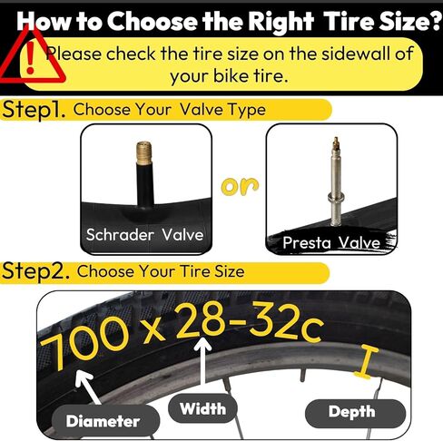 4 Pack Road Bike Tubes 700 x 23c 24c 25c 28c 30c 32c 35c 37c 38c 40c 42c 43c, 700c Bike Tire Tube (Presta/Schrader Valve) in Kuwait