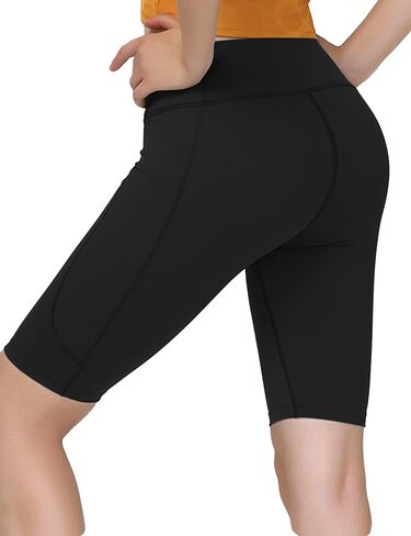 Women’s Athletic Shorts with Pockets High Waisted Workout Shorts Women Gym Tummy Control Bike Yoga Running Shorts in Saudi Arabia