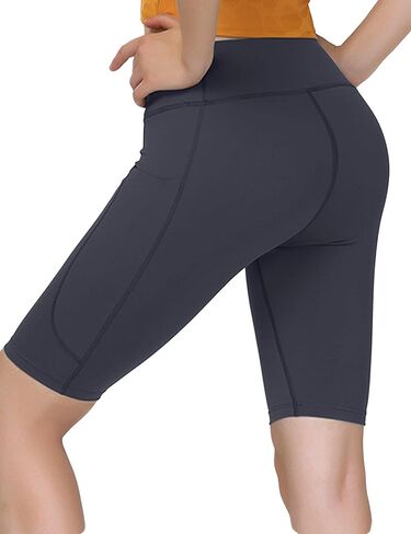 Women’s Athletic Shorts with Pockets High Waisted Workout Shorts Women Gym Tummy Control Bike Yoga Running Shorts in Saudi Arabia