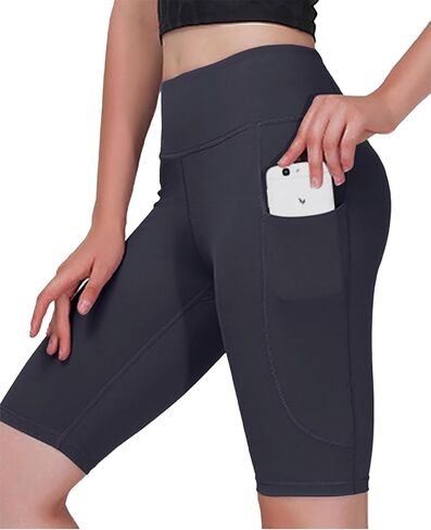 Women’s Athletic Shorts with Pockets High Waisted Workout Shorts Women Gym Tummy Control Bike Yoga Running Shorts in Saudi Arabia