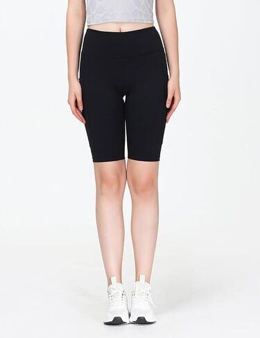 Women’s Athletic Shorts with Pockets High Waisted Workout Shorts Women Gym Tummy Control Bike Yoga Running Shorts in Saudi Arabia