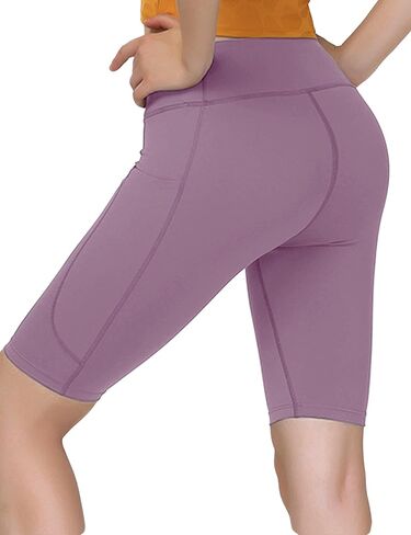 Women’s Athletic Shorts with Pockets High Waisted Workout Shorts Women Gym Tummy Control Bike Yoga Running Shorts in Saudi Arabia