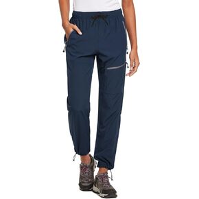 baleaf Women's Hiking Pants Lightweight Quick Dry Water Resistant Cargo Pants 31'' Inseam for All Seasons Navy Blue Size L