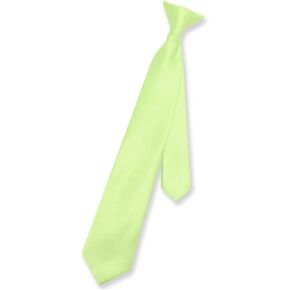 Vesuvio Napoli Boy's CLIP-ON NeckTie Solid LIME GREEN Color Youth Neck Tie