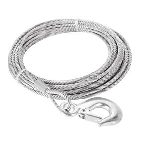 Steel Winch Cable with Hook 3/16 Inch x 50 Feet Tow Cable 3/16 Winch Cable Replacement, 6x19 Strand Core Steel Cable for Tow Truck, Rollback, Crane, Century-4,409 lbs. Breaking Strength
