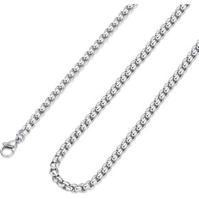 Stainless Steel Rolo Chain Necklace Crude Round Square Box Cable Wheat Necklace for Men Women Jewelry