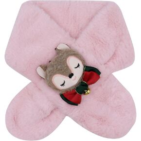 Kids Scarf Winter Warm Knit Scarves Cute Reindeer Bell Scarfs Soft Wool Neck Warmer for Girls Boys Toddlers