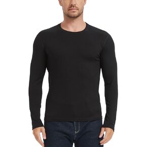 100 ٪ Merino Wool Men Men Mid Long Sleeve Dermal Shirt ، 260gsm undershirt ، طبقة قاعدة بدون عوض