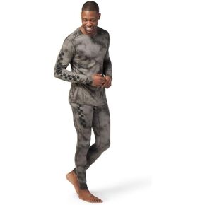 Smartwool Men's Classic All-Season Merino Base Layer Vans Long Sleeve Crew Black Marble Wash M