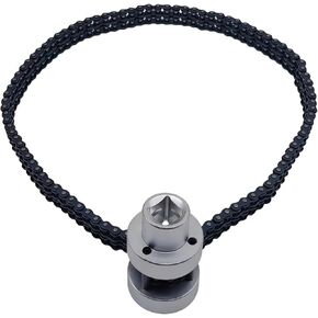 1/2" Drive Oil Filter Strap Wrench(73-169.5mm), Oil Filter Chain Wrench Compatible with Most Vehicles Engine Maintenance, Auto Repair Removal Installation Tool