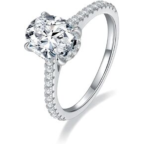 2 Carat D Color, VVS1 Oval Cut Diamond - Classy Engagement Ring for Women, Exquisite Anniversary Promise Band