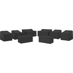 Crosley Furniture Patio Furniture Covers, Waterproof 8-Piece Cover Set for Outdoor Chairs, Loveseats, Tables, Black