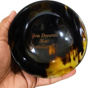 Bowr Horn Bowl (أنت تستحق مجوهرات جديدة) وعاء قرن طبيعي ديكور لصالح الأم وابنته لسيدة جميلة للقرن الطبيعي هدية عيد رأس السنة الزخرفية
