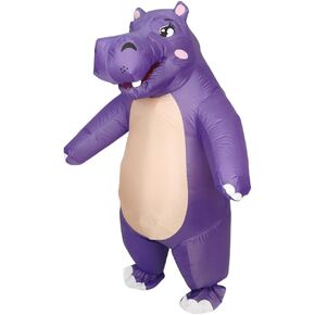 Inflatable Hippo Costume for Adult Blow up Hippopotamus Costume Funny Halloween Party Costume Cosplay Dressed up