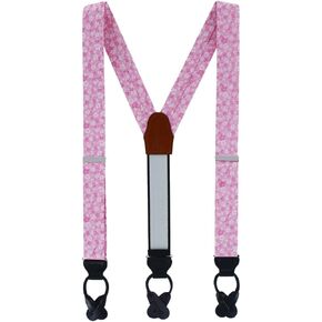 Trafalgar Men's Hanami Cherry Blossom Burst Linen Blend Novelty Button End Braces