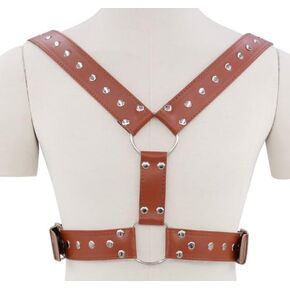 Adjustable Men's Leather Bondage Outfit - Bondage Harness Armor for Dominant/Submissive Roles