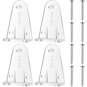 4 PCS Blind Hold Down Brackets, Blind Clips Replacement Brackets Blinds Clips Blinds Holder Bracket Clear Color Bottom Rail Holder with Install Screws for Horizontal and Windows Shades