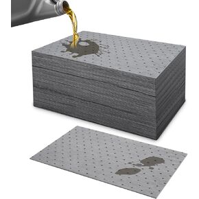120Pcs 9.8 x 13 Inch Oil Absorbent Pads Oil Mat Water Absorbent Mat Oil Spill Mat for Absorbing Protecting Home Garage Basement Weight Dimpled Pad Automotive Accessories