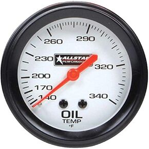 Allstar Performance ALL80097 2-5/8' Diameter 140 to 280 Degree F Mechanical Oil Temperature Gauge with Logo