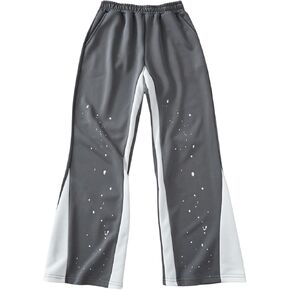 Boy's Y2K Wide Leg Baggy Pants Vintage Trendy Sweat Pants Elastic Waist Street Sweatpants with Pockets