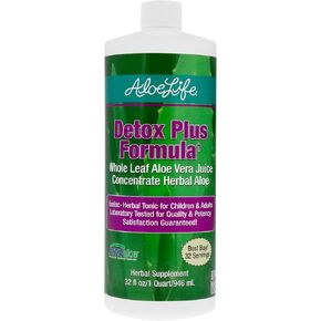 Aloe Life - Stomach Plus Formula, Fast-Acting Tonic for Children, Adults, & Seniors, Supports Healthy Digestion & Helps to Soothe Gas, Bloating, & Nausea, Aloe Vera Concentrate, Gluten-Free (32 oz)