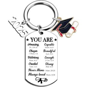 Class of 2025 Graduation Gifts Keychain - Christian Inspirational Gift for College, High School Seniors Her and Him