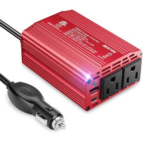Bestek 300W Car Power Inverter-DC 12V to 110V AC CAR PLUD ADAPTER مع 30W USB-C & 18W USB-A DUAL AC ، محول شاحن السيارات السريع للكمبيوتر المحمول ، السيارات ، أساسيات الرحلة على الطريق