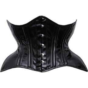 Curvy PVC Corset مزدوج الصلب BONED Underbust مشد الخصر التدريب