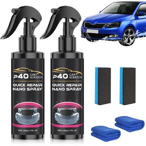 2PCS P40 Car Scratch Quick Repair Nano Spray, Instant Invisible Scratch Remover, 2025 New Nano Car Scratch Remover,Long-Lasting Protection, All Cars & Surfaces
