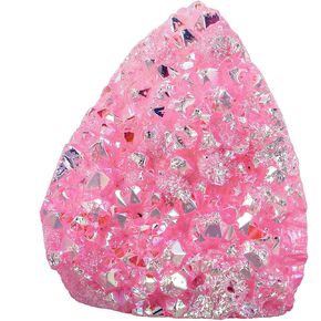 Sportmusies Titanium Coated Rock Crystal Cluster Specimen Home Office Decoration, Irregular-Shaped Quartz Cluster Stone for Reiki Healing Meditation, Blue