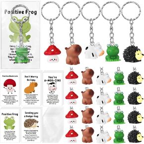 Fumete 100 Sets Employee Appreciation Gifts Bulk Thank You Animal Keychains with Inspirational Emotional Support Cards Funny Positive Gifts for CNA Week Team Coworkers Nurses Volunteers