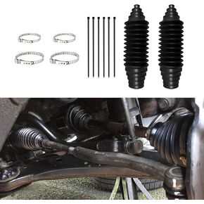 Steering Rack and Pinion Tie Rod Boots, Front Steering Rack Boot, Universal Silicone Rack and Pinion Steering Boot Pinion Boot Gaiter Kit with Cable Ties and Clamps for Car Steering System