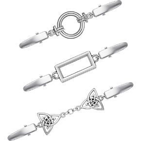 Jetec 3 Pcs Vintage Shirt Dress Clips Back Cinch Sweater Shawl Clips Cardigan Brooches Decor 3 Style for Women