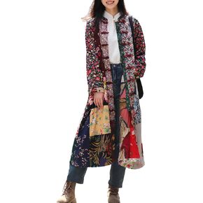 Spring Jackets for Women 2025 Cotton Linen Patchwork Long Coat of Many Colors Cottagecore Style Casual Wear