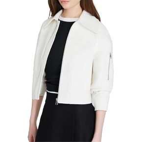 Club Monaco Women's Textured Collared Cropped Jacket
