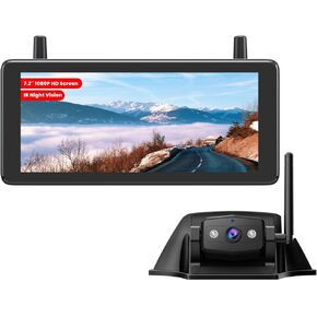 AUTO-VOX RV Backup Camera Wireless for Furrion System: Plug and Play,HD 1080P 7.2'' Recording Monitor,IR Night Vision,Dual Antenna,IP69 Waterproof,Wide Angle Back Up Camera for Travel Trailer,Camper
