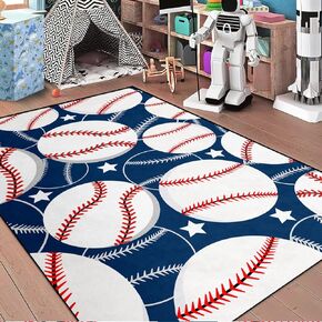 Baseball Rug - Baseball Rug for Boys Kids Room Sports Carpet Rugs for Boys Kids Bedroom, 2'5"×4'