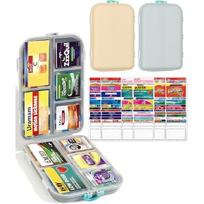 2 Pack Pill Organizer, Travel Pill Organizer with lables, Large Medicine Organizetion, Travel Essentials