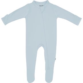 KYTE BABY Unisex Zipper Closure Footies, Rayon Made From Bamboo (6-12 Months, Fog)