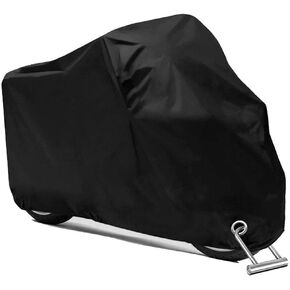 Motorcycle Scooter Cover Waterproof Outdoor - Tear-Proof Large 250cc 150cc 50cc Scooter Shelter for Harleys, All Weather Heavy-Duty Motorbike Protection with Lock Holes & Storage Bag Fit up to 96''